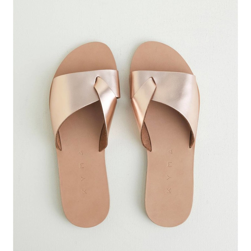 NWT Kyma Romvi Flat Sandal Bronze 10 MSRP $170